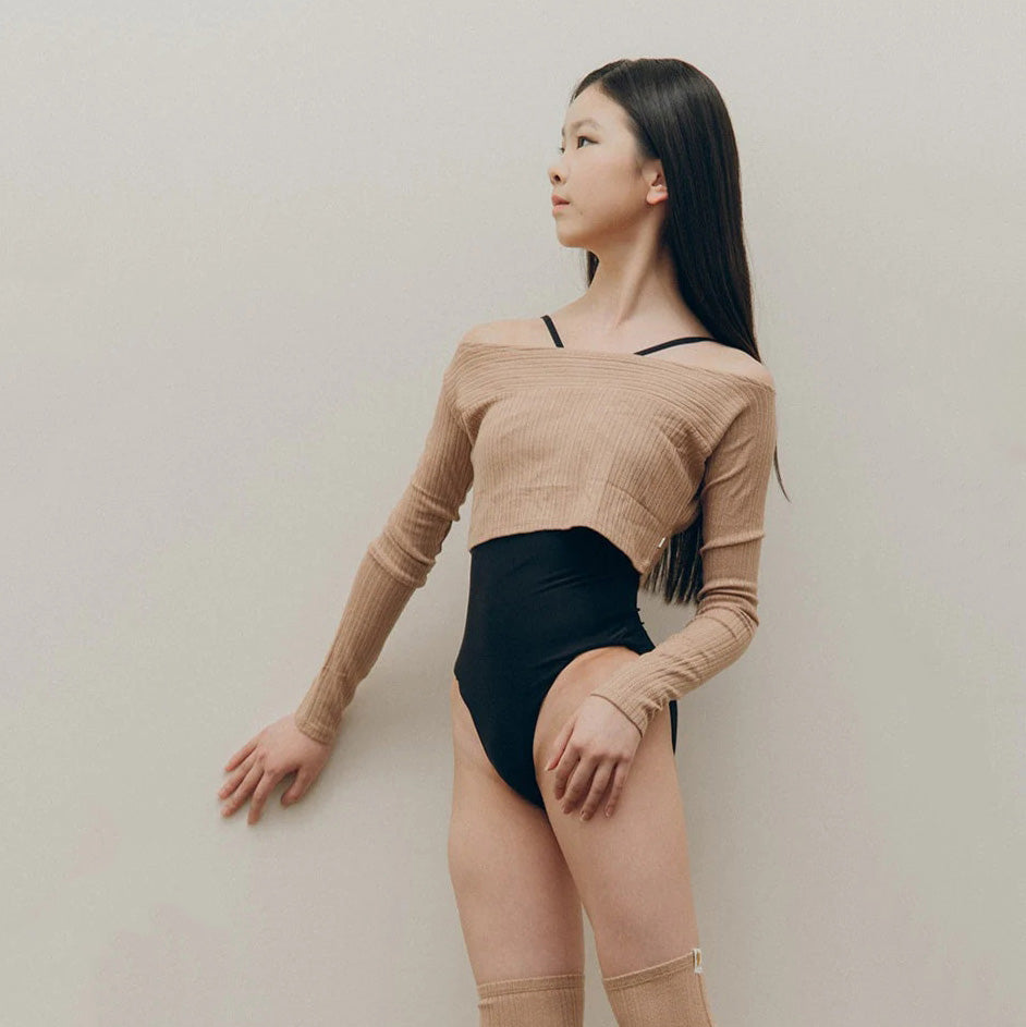 Girls Beige Ballet Top(Chai - Kids Vika Top)