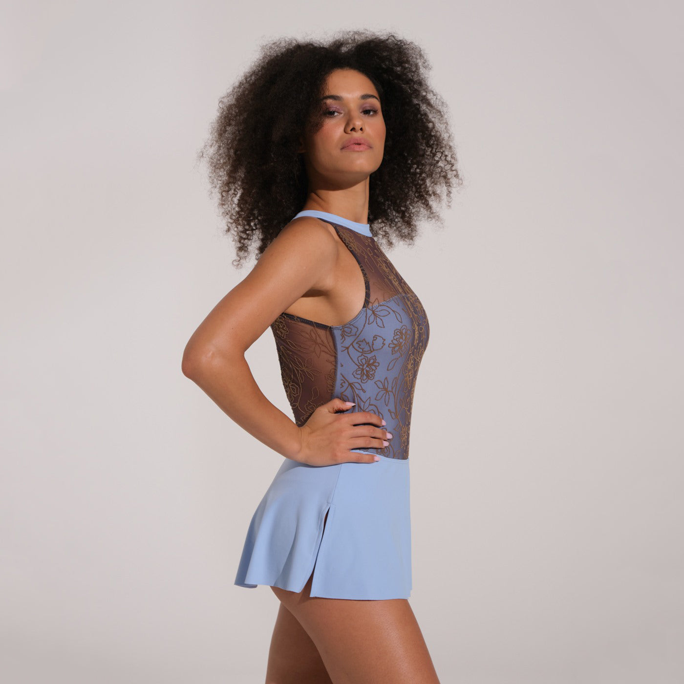 Girls Light Blue Ballet Onesies(DAD2028MP/wonder blue)