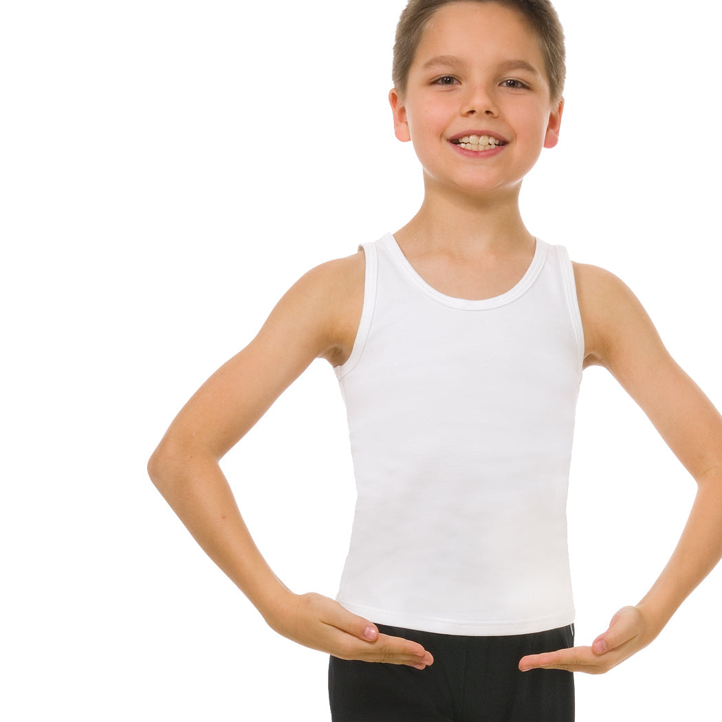 Boys White Cotton Vest