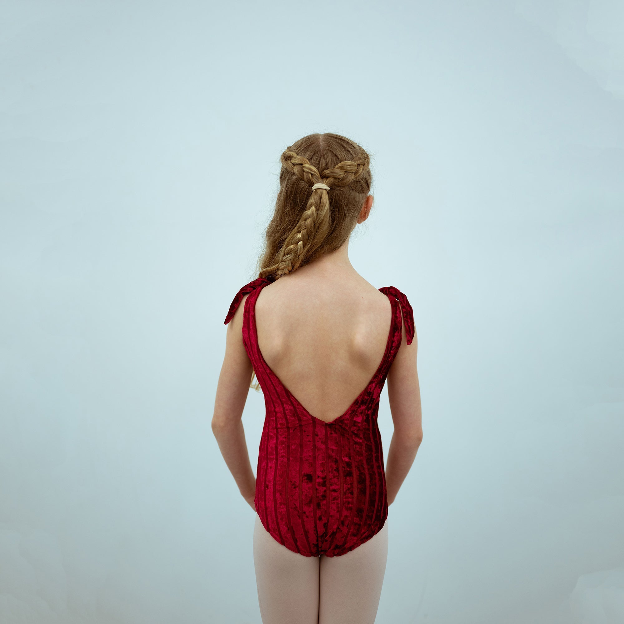 Girls Red Velvet Ballet Onesies(1727/Red)