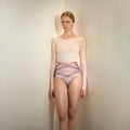 Women Pearl Blush "ÉTOILE HOSIERY" Ballet Wrap Crop Top(251CT70NX/pearl blush)