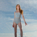 Women Sky Blue "EYELET LACE" Ballet Onesies(251LE71IL/sky blue)