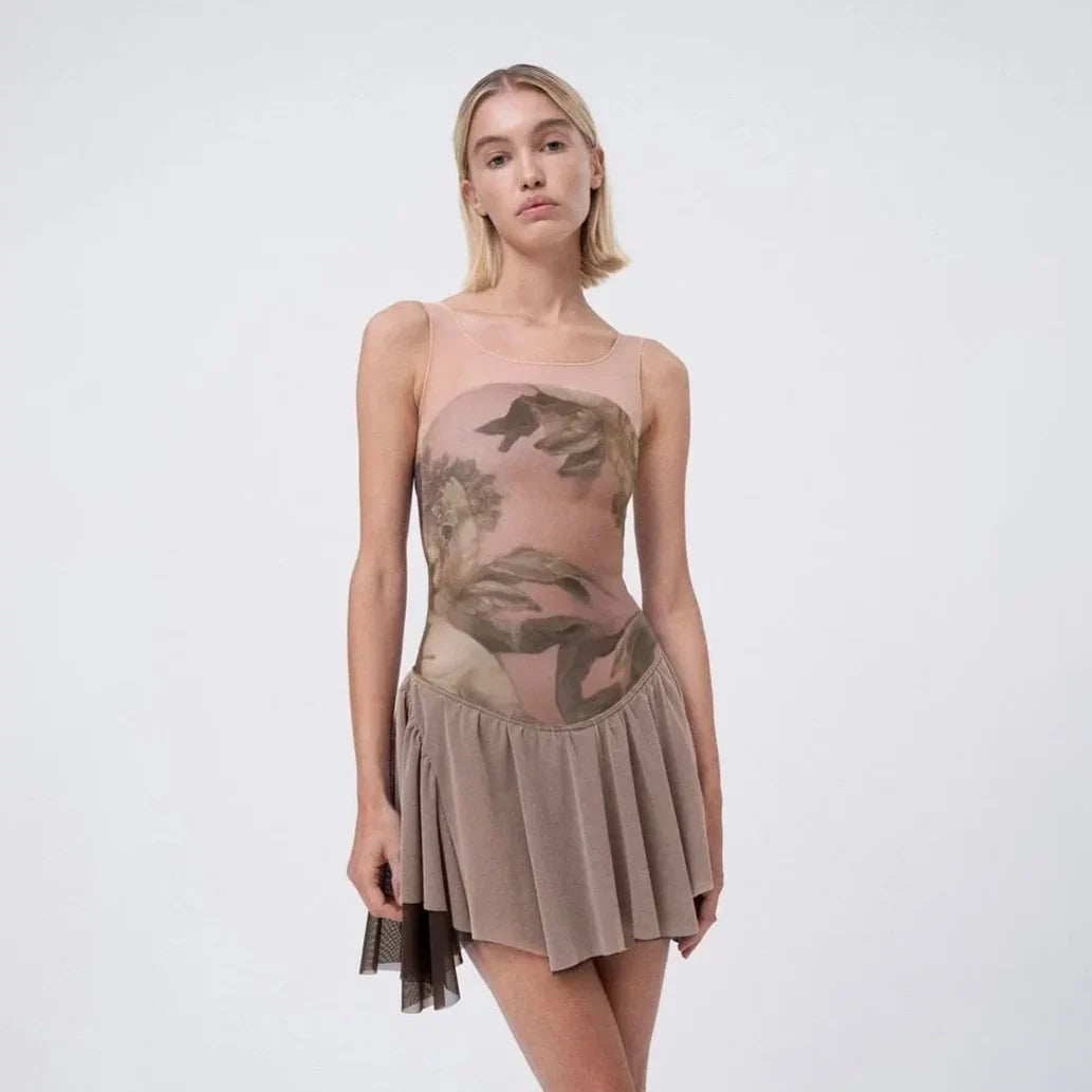 Women Light Pink Printed Ballet Onesies(R4_25.12/Hekate Grisaglia)