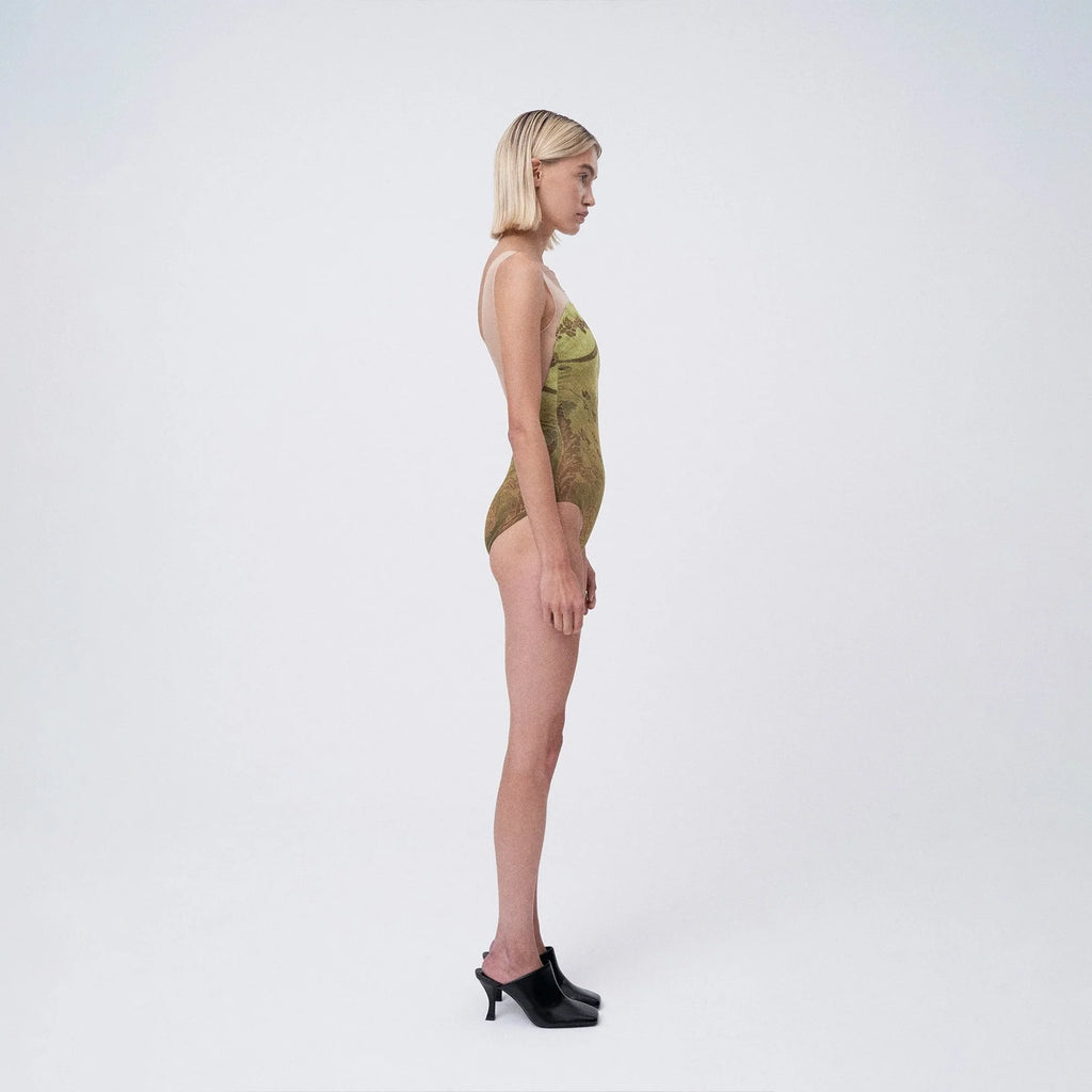 Women Green Printed Ballet Onesies(R4_25.3/Hekate Malafede)