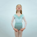 Girls Teal Long Sleeves Ballet Onesies(2237/Teal)