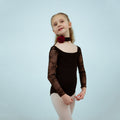 Girls Black Long Sleeves Ballet Onesies(2343/Black)