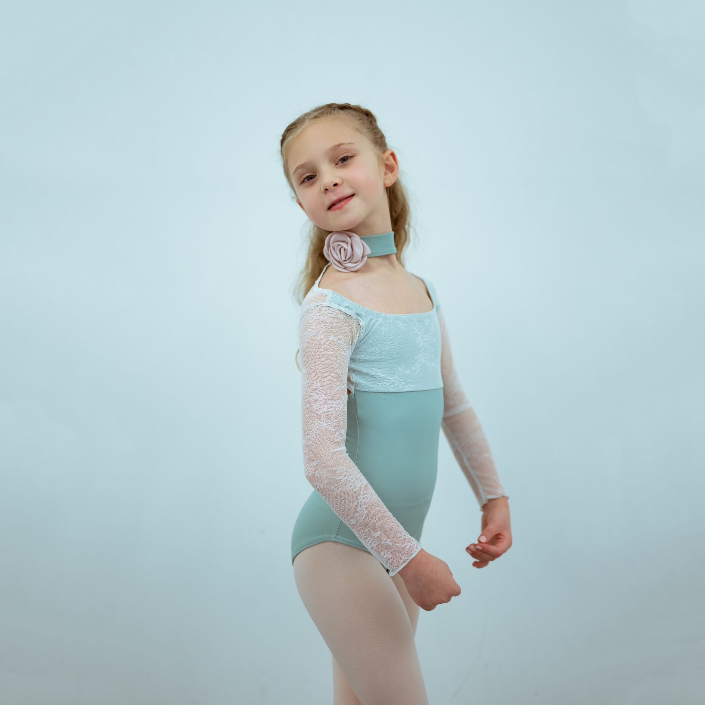 Girls Teal Long Sleeves Ballet Onesies(2343/Teal)