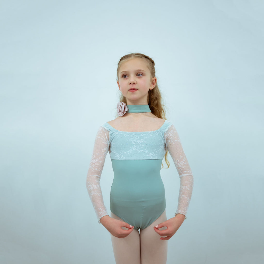Girls Teal Long Sleeves Ballet Onesies(2343/Teal)