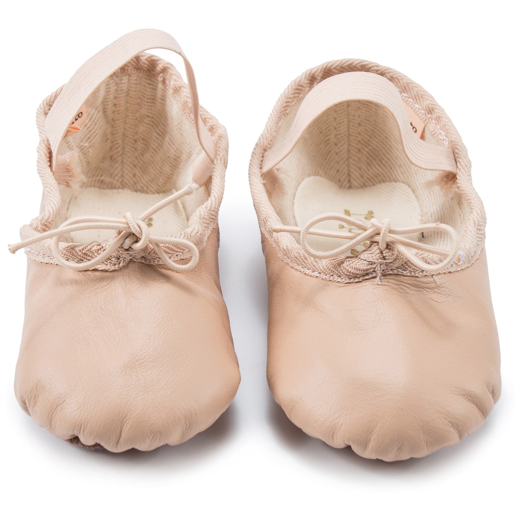 Girls Beige Leather Cowhide Shoes