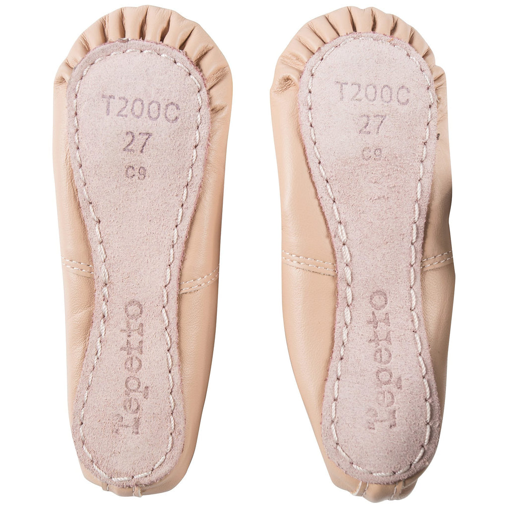 Girls Beige Leather Cowhide Shoes