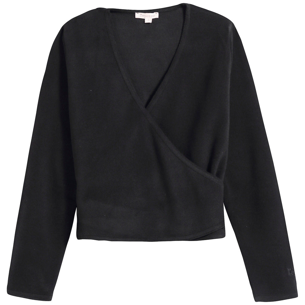 Girls Black V-neck Top