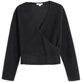 Girls Black V-neck Top