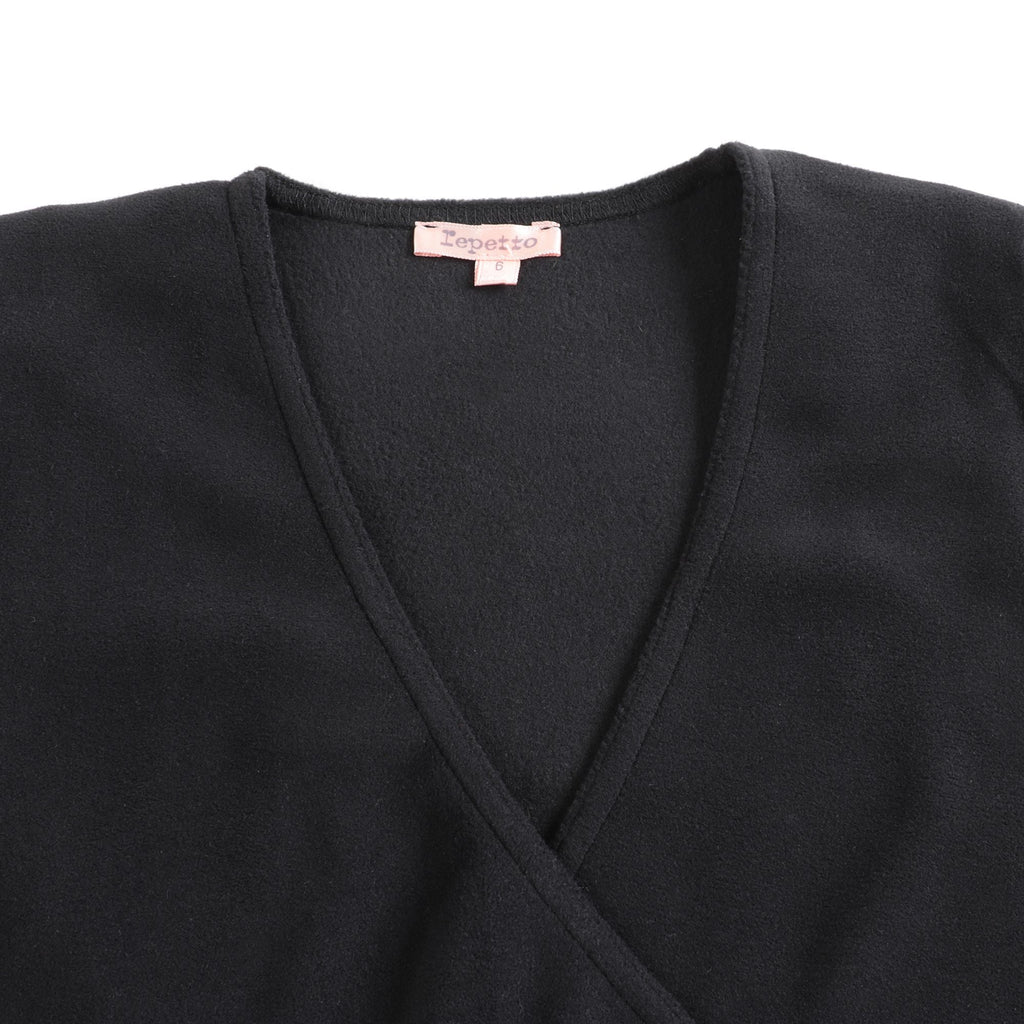 Girls Black V-neck Top