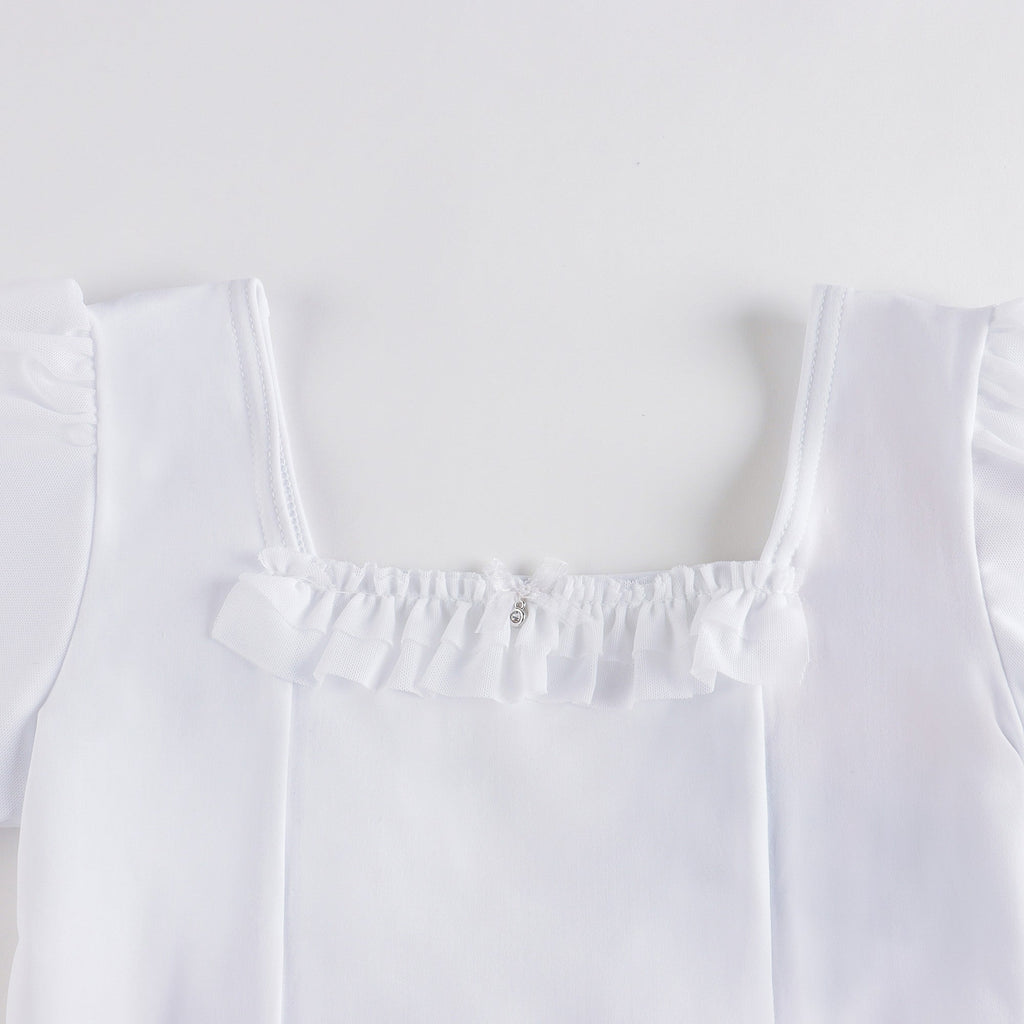 Girls White Ballet Onesies