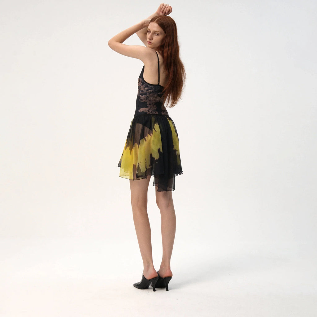Women Yellow & Black Ballet Skirt(RSK5/Imperatrice - Short Skirt)