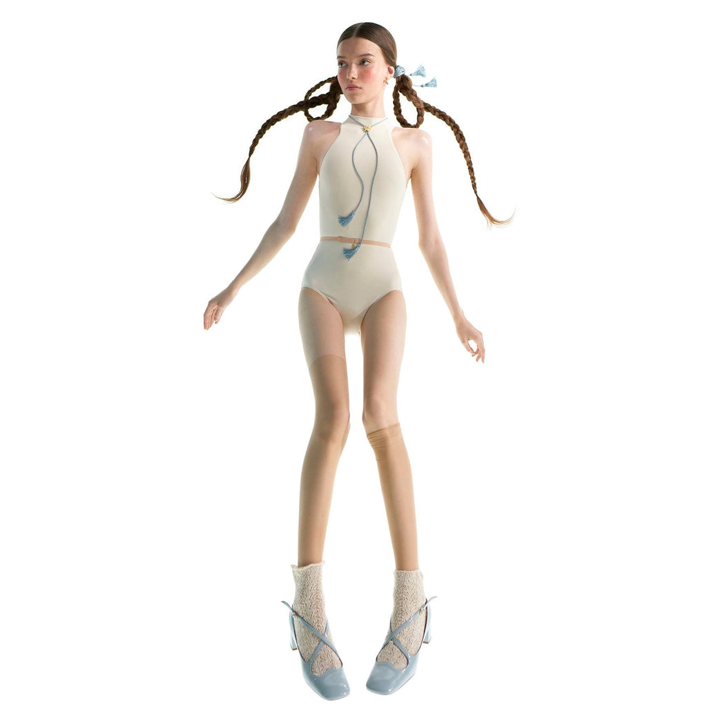 Girls White'JUNIOR CHOKER'Ballet Onesies(J201LE20VL/edelweiss)