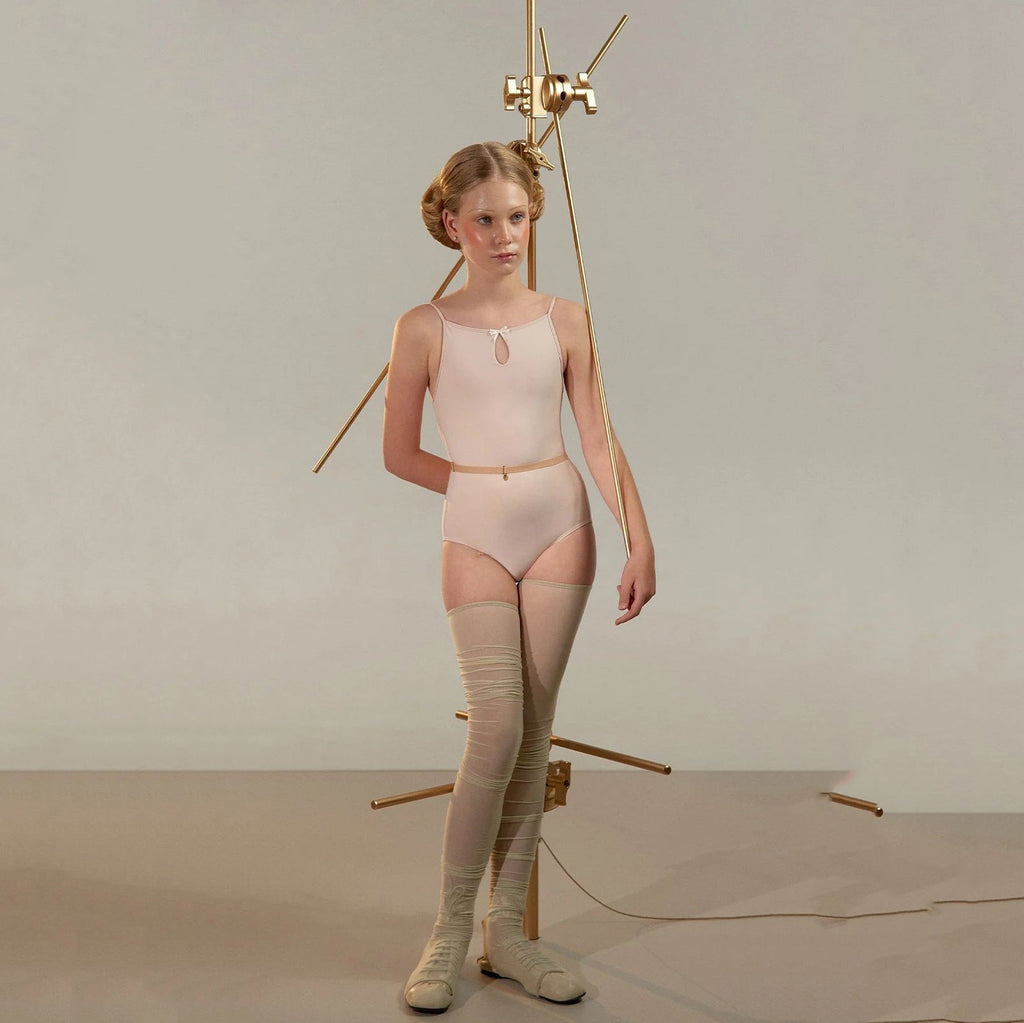 Girls Pink"TEARDROP BOW"Ballet Onesies(J251LE06VL/pearl blush)