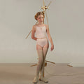 Girls Pink"TEARDROP BOW"Ballet Onesies(J251LE06VL/pearl blush)