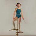 Girls Blue"TEARDROP BOW"Ballet Onesies(J251LE06VL/petrol)