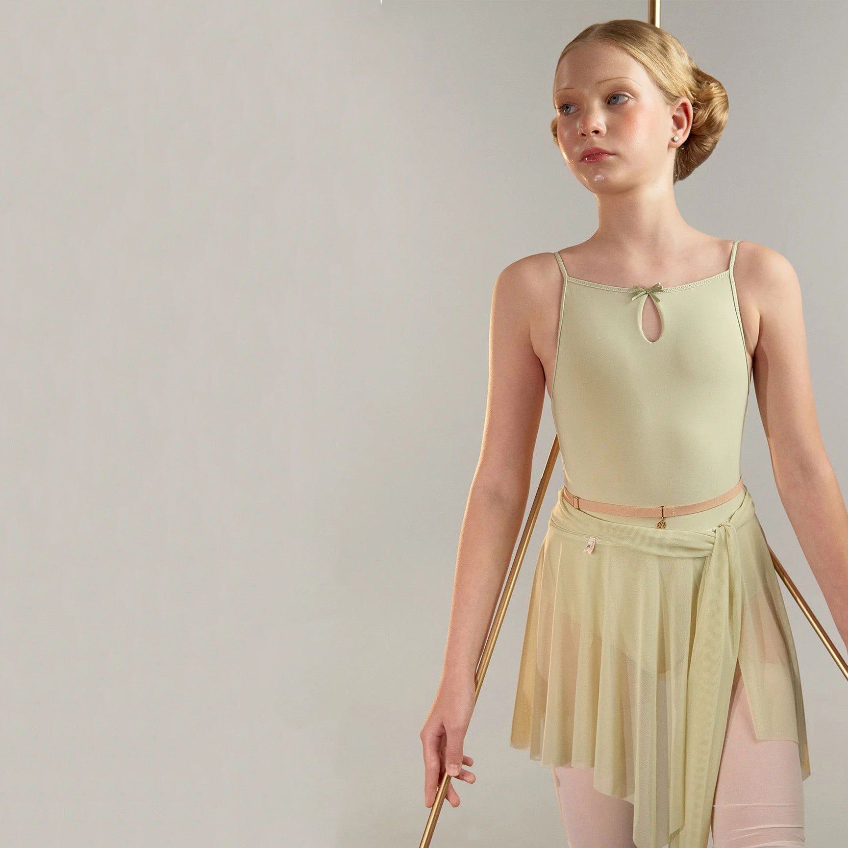 Girls Light Green "JUNIOR BOW" Ballet Skirt(J251SK62FT/greentea)