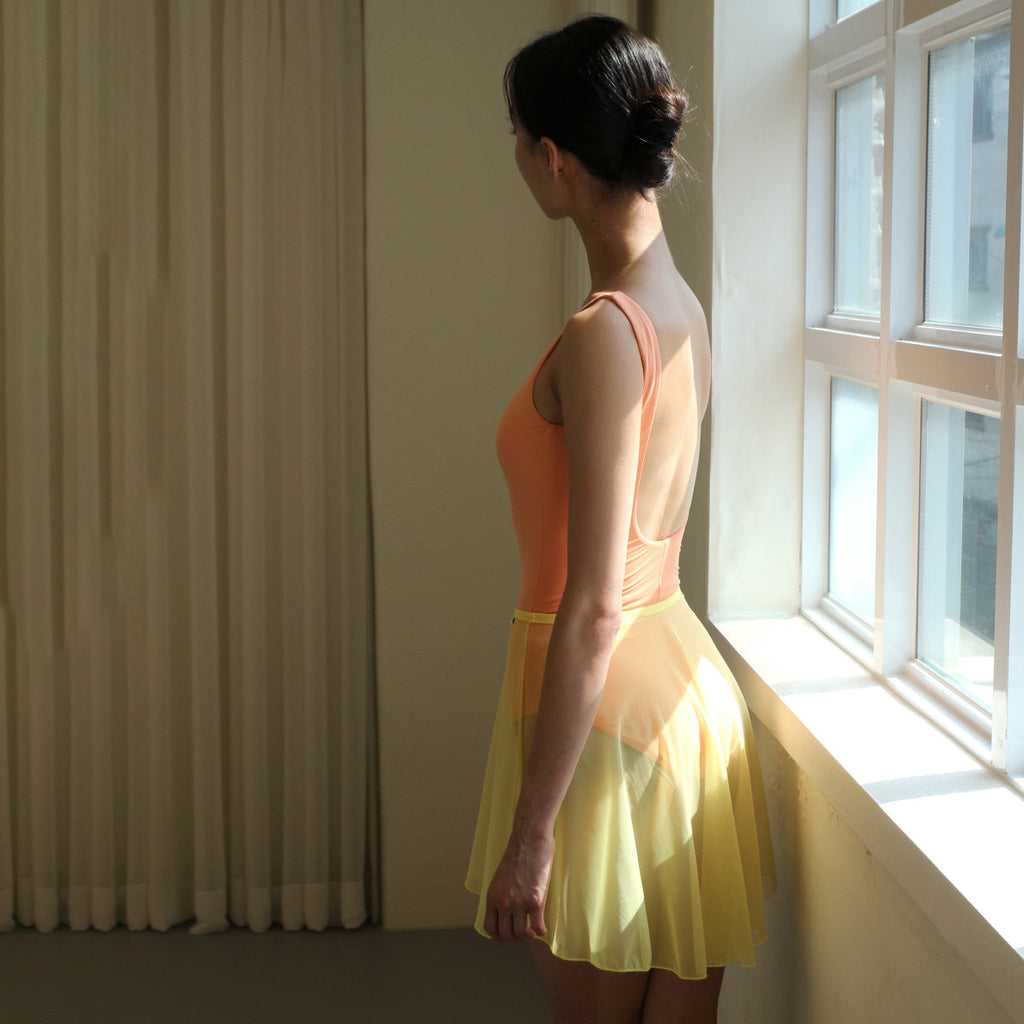 Women Orange & Yellow Reversible Ballet Onesies(NEW Ludmila Reversible Leotard/ORANGE/YELLOW)