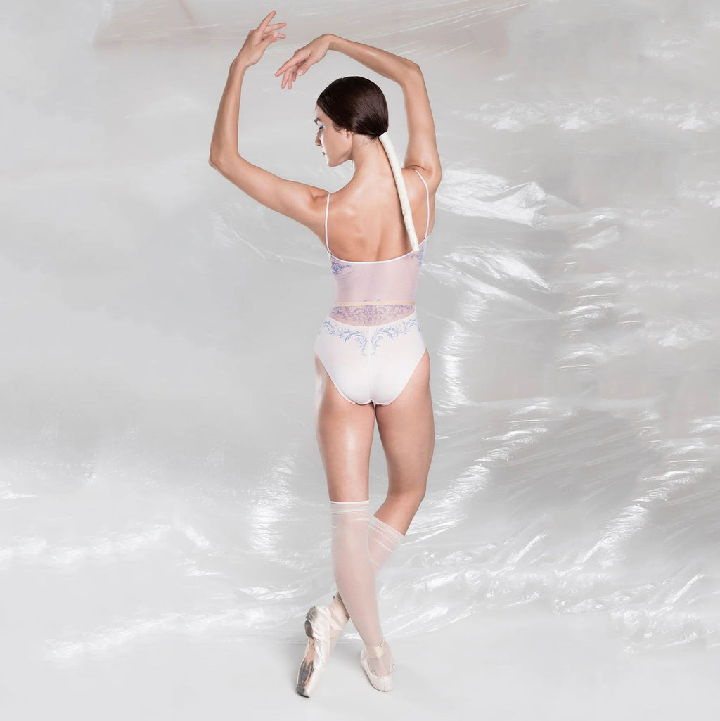 Women Pearl Blush "PORCELAIN SKIN" Ballet Onesies(252LE08VC/pearl blush/cobalt blue)