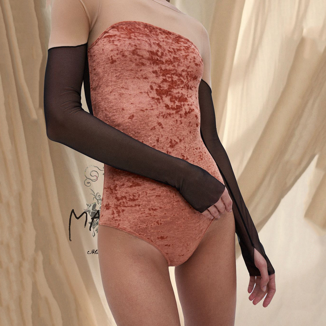 Women Pink Velvet Long Sleeves Ballet Onesies(RNV3/Rame Velvet)