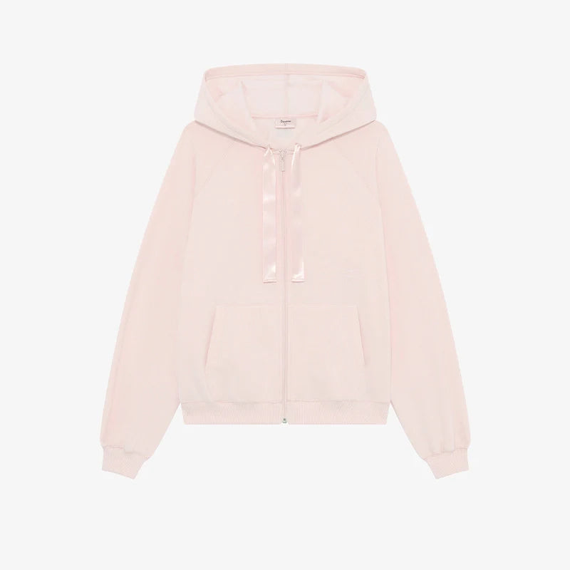 Women Pink Ballet Zip-Up Top