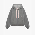 Women Grey Ballet Zip-Up Top