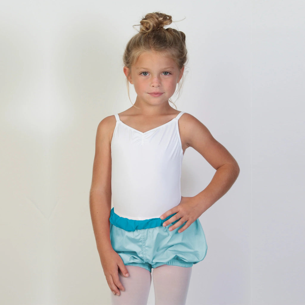 Girls Light Blue Reversible Ballet Shorts