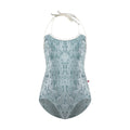 Girls Light Blue Velvet Ballet Onesies