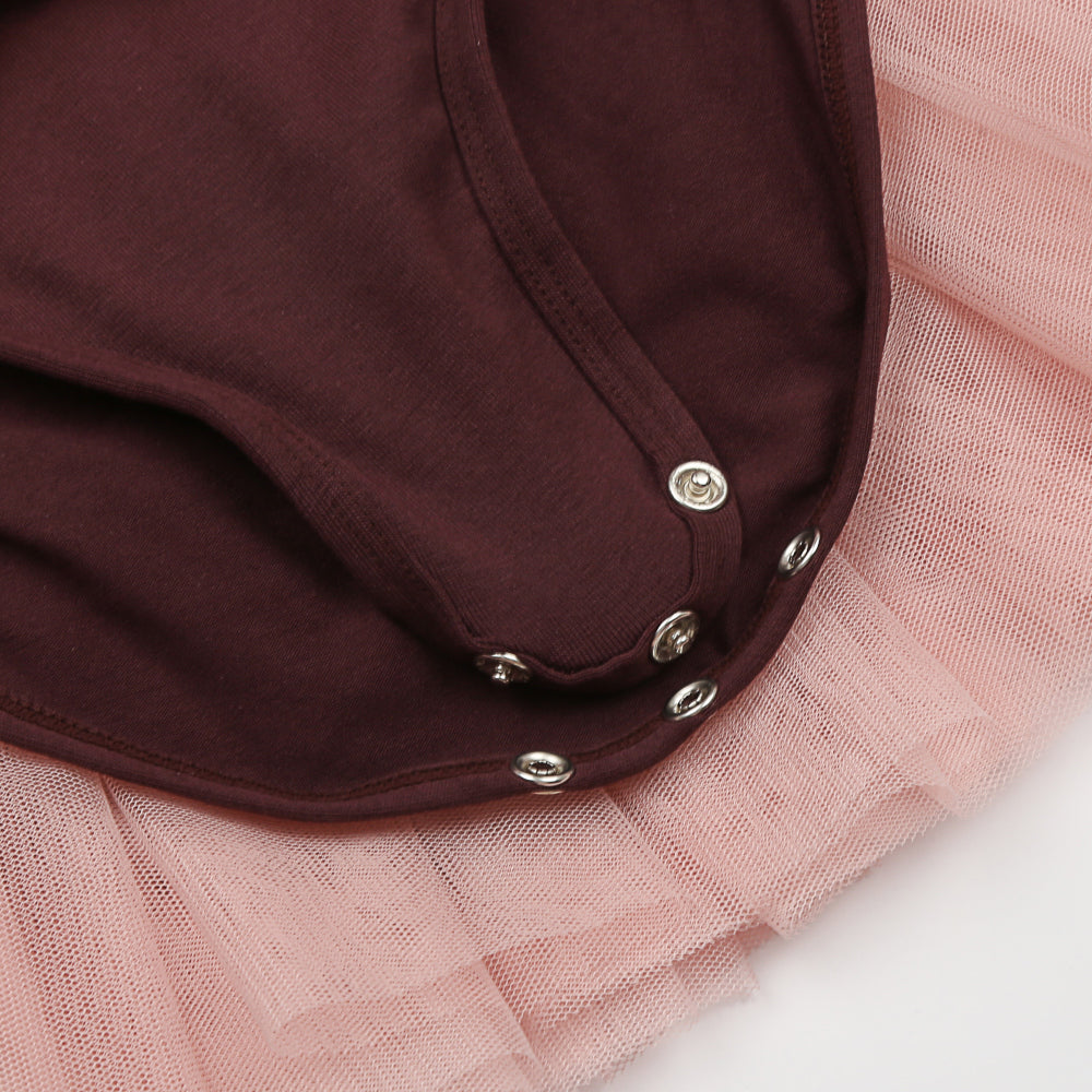 Girls Wine Red Ballet Onesies