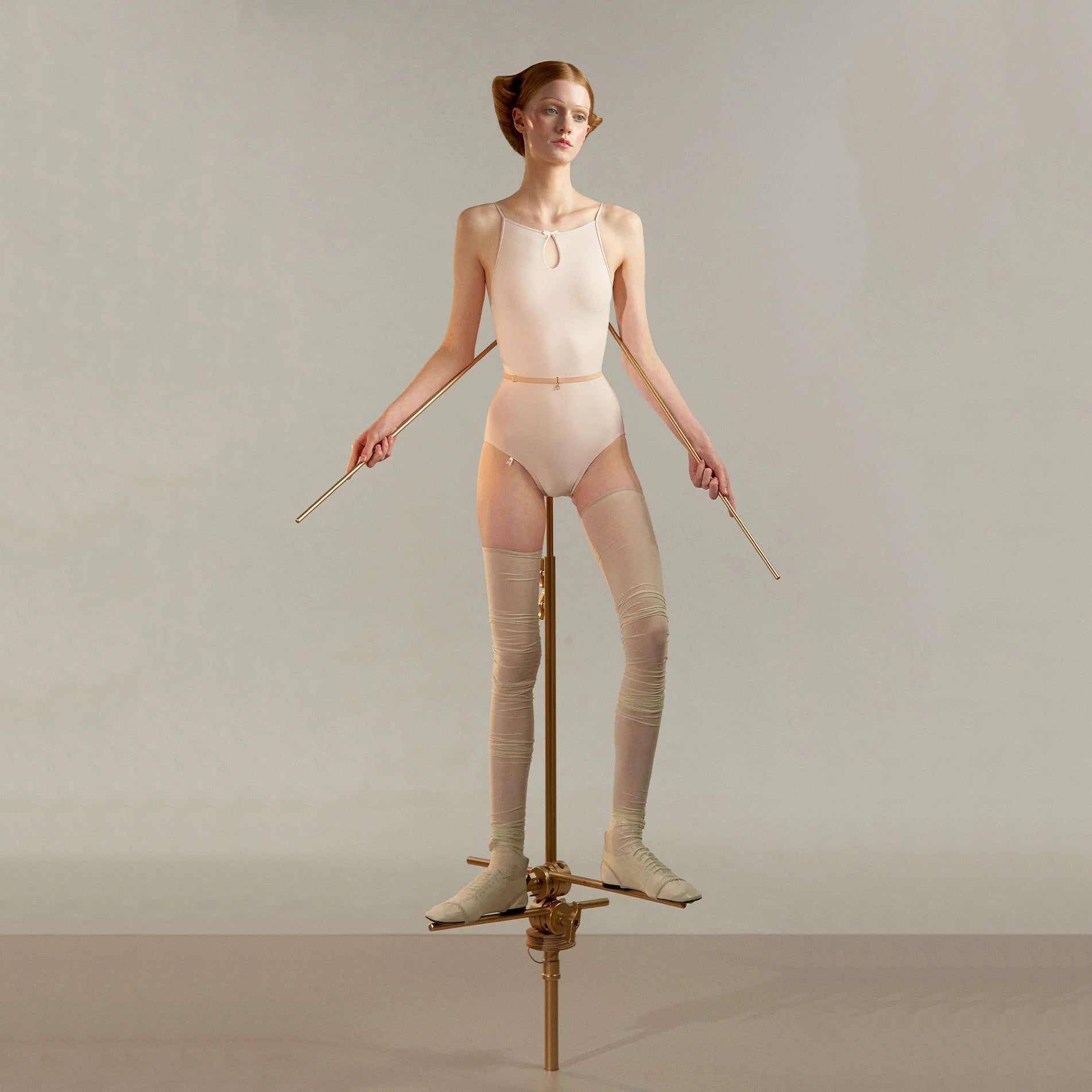 Women Pearl Blush"TEARDROP BOW" Ballet Onesies(251LE06VL/pearl blush)