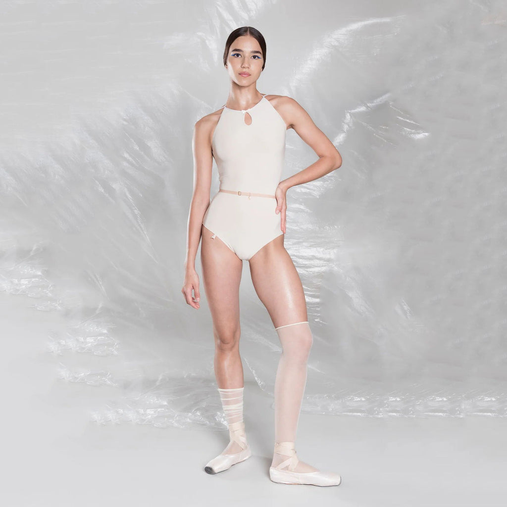 Women White "TEARDROP BOW" Ballet Onesies(252LE07VL/edelweiss)