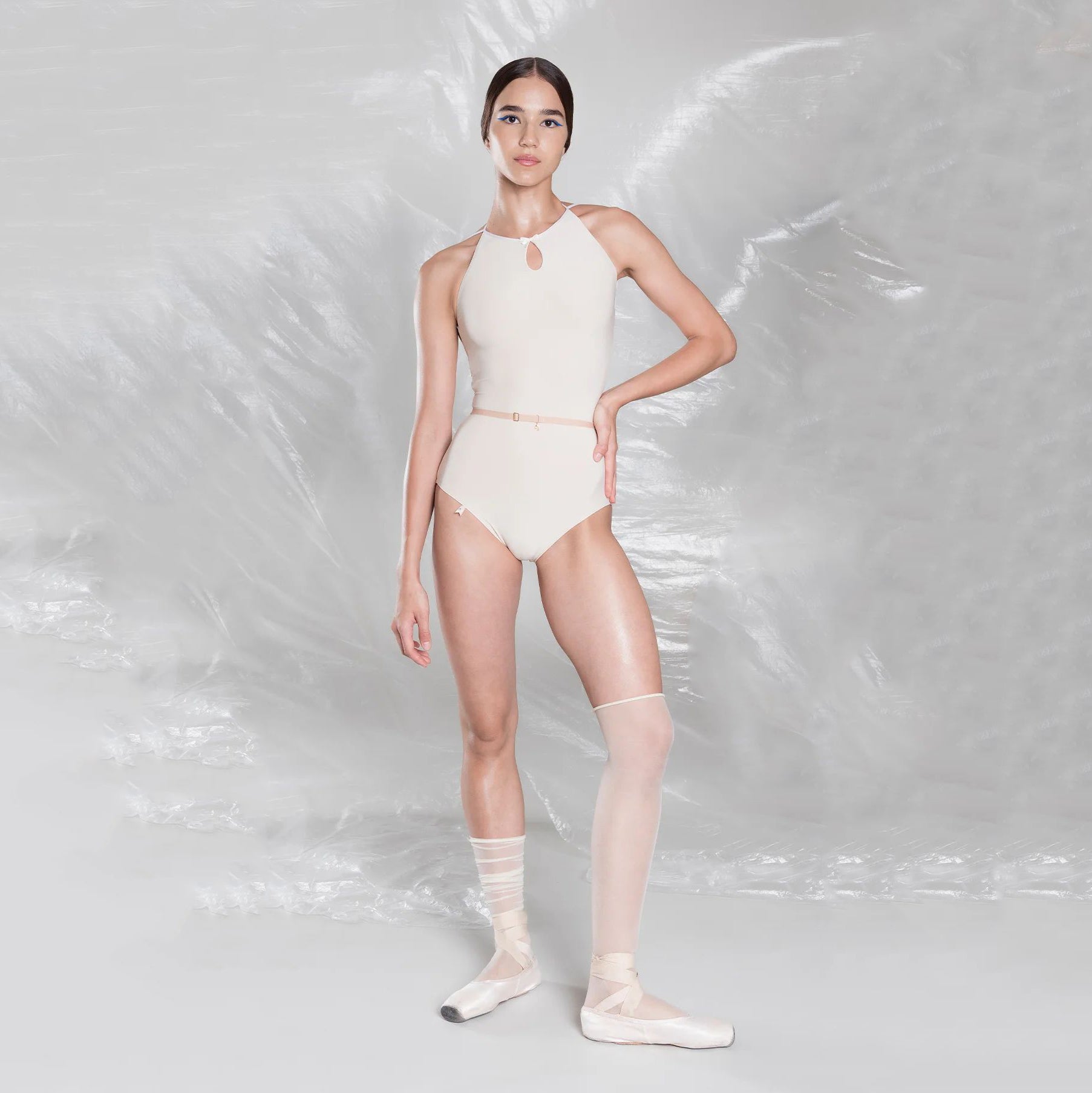 Girls White "JUNIOR TEARDROP BOW" Ballet Onesies(J252LE07VL/edelweiss)