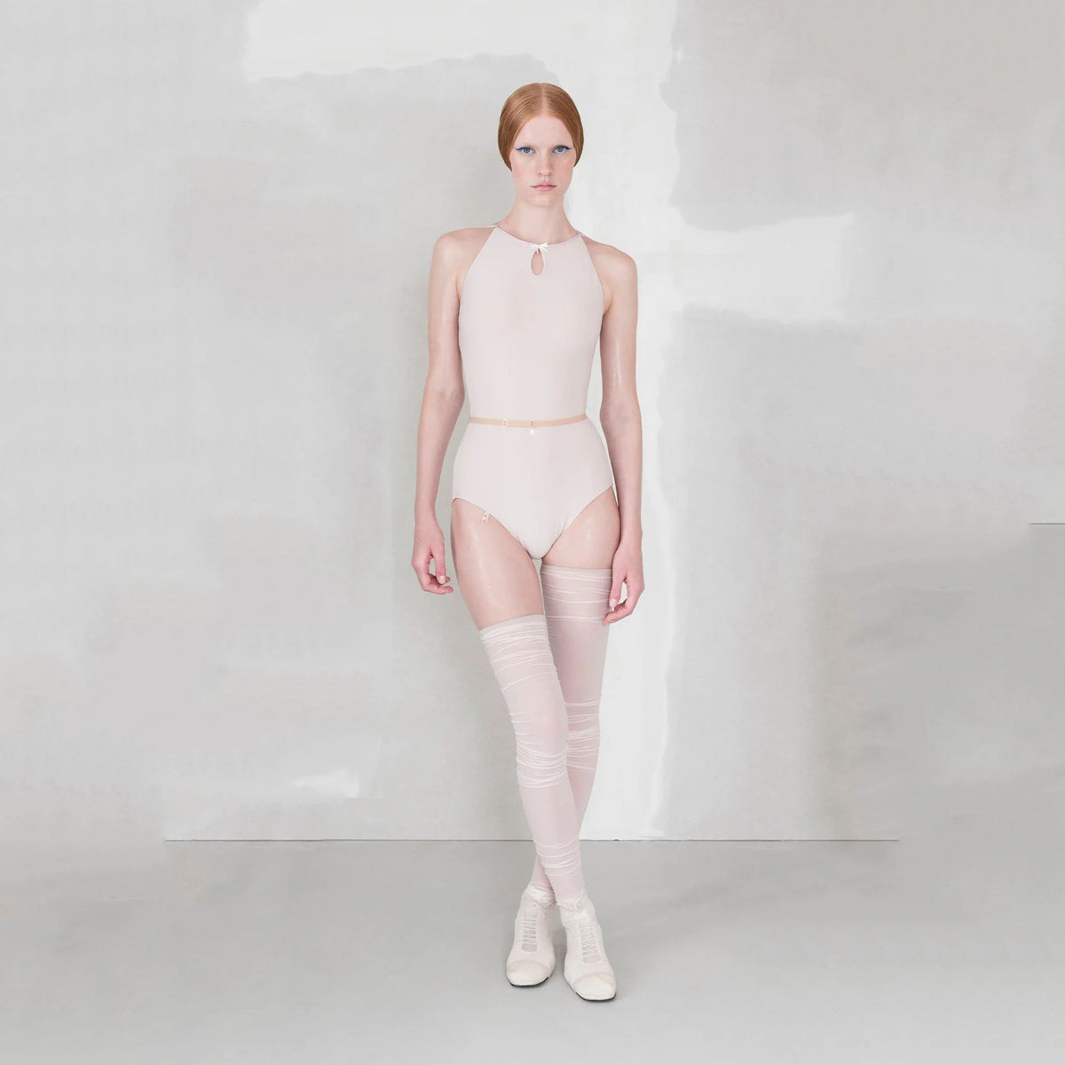 Girls Pearl Blush "JUNIOR TEARDROP BOW" Ballet Onesies(J252LE07VL/pearl blush)