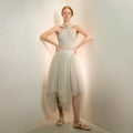 Women Pearl Sage "TULLE CLOUD" Ballet Tulle Skirt(253SK62FT/pearl sage)