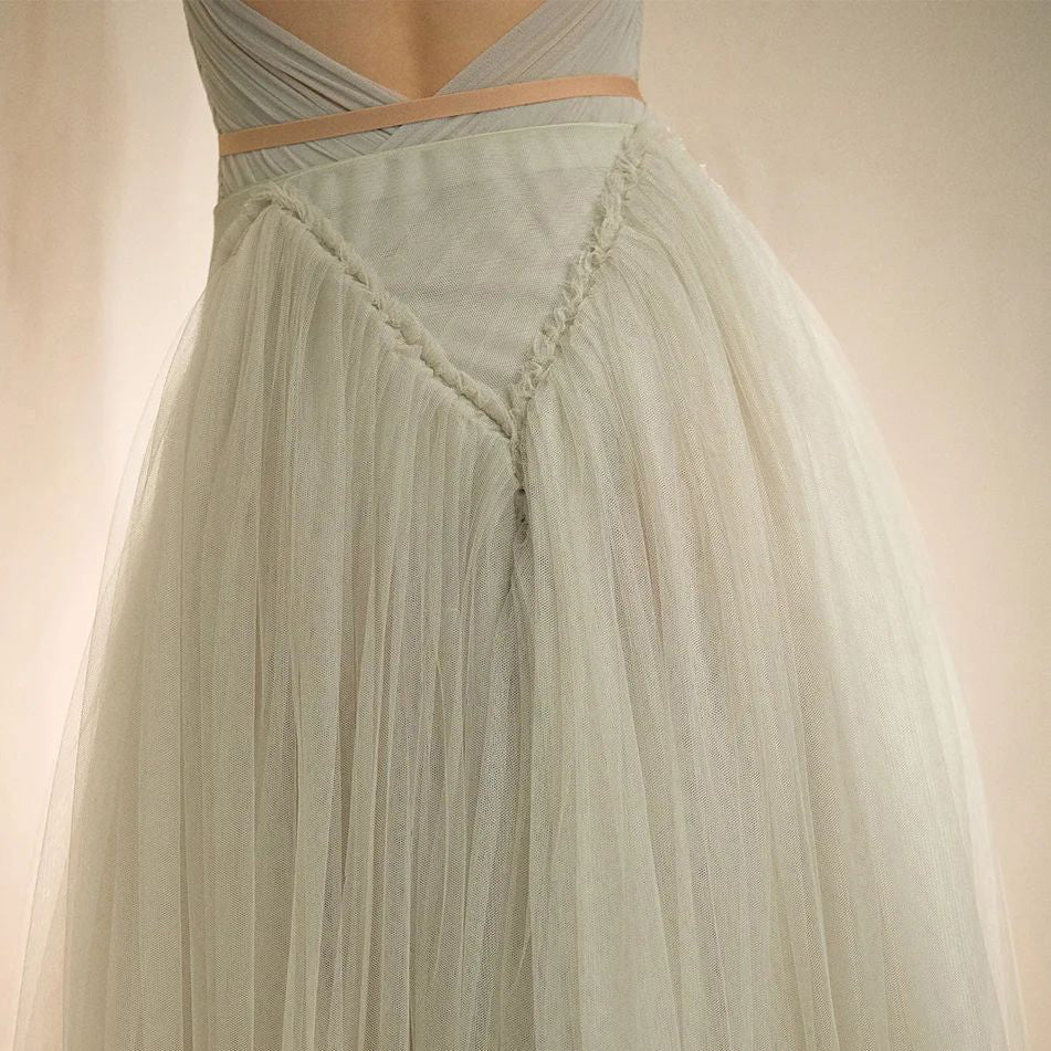 Women Pearl Sage "TULLE CLOUD" Ballet Tulle Skirt(253SK62FT/pearl sage)