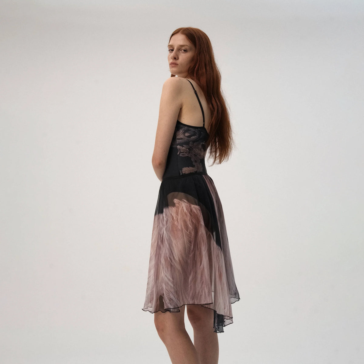 Women Pink & Black Ballet Skirt(LRSK3/Temperanza - Midi Skirt)