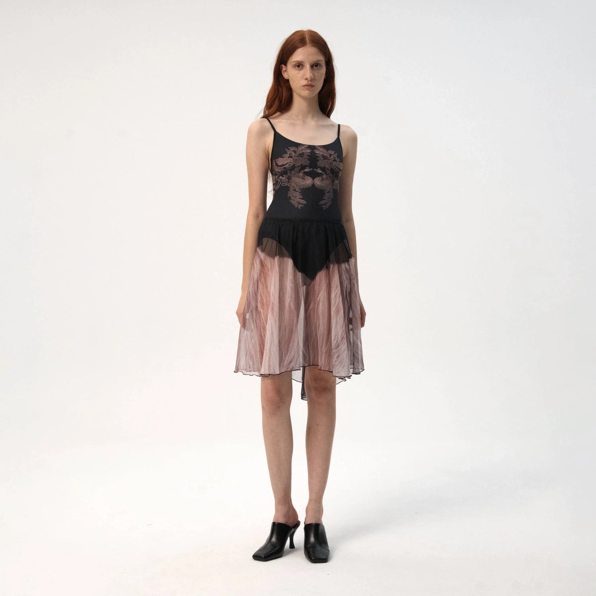 Women Pink & Black Ballet Skirt(LRSK3/Temperanza - Midi Skirt)