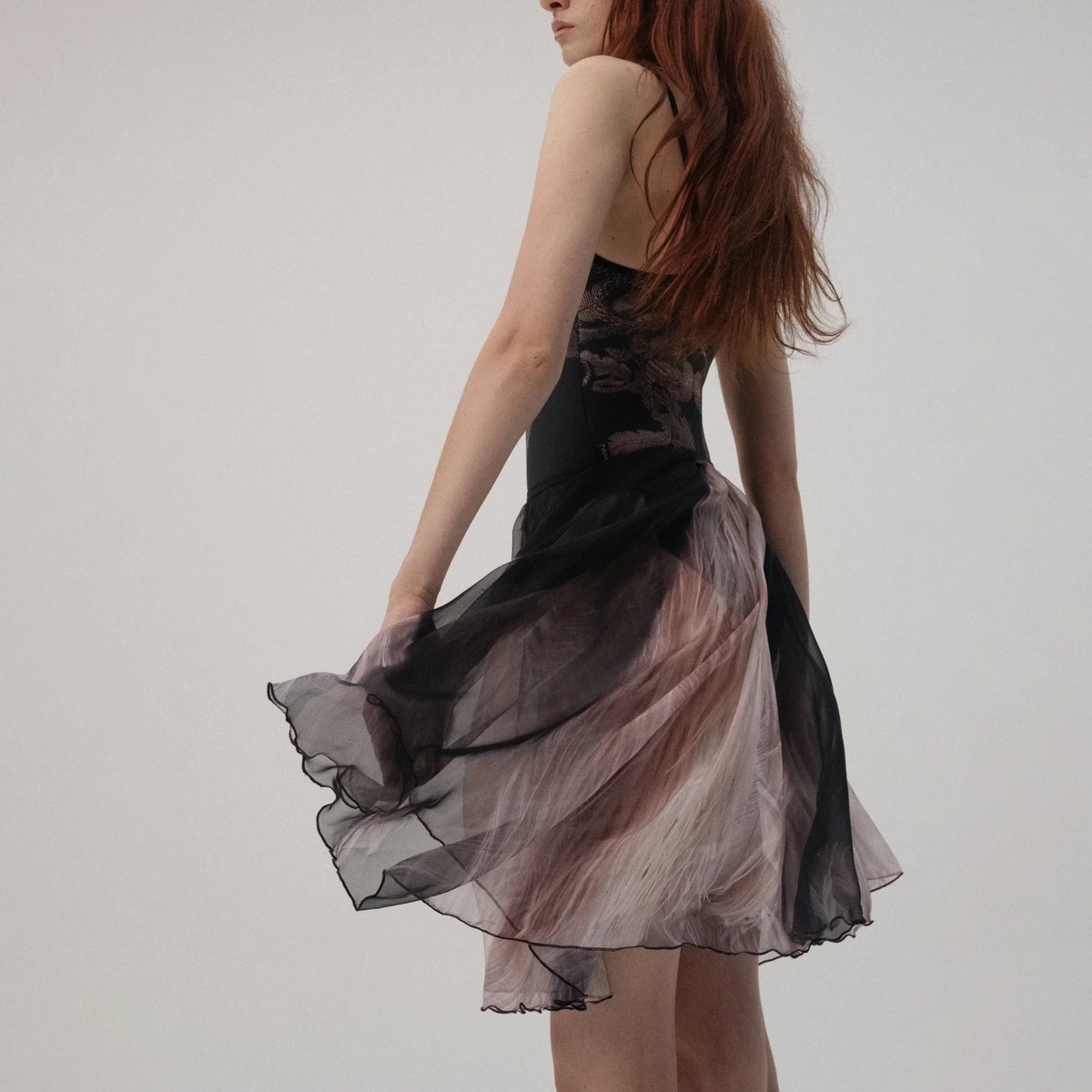 Women Pink & Black Ballet Skirt(LRSK3/Temperanza - Midi Skirt)