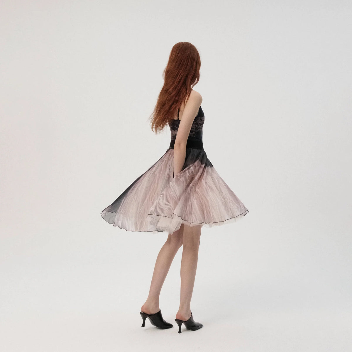 Women Pink & Black Ballet Skirt(LRSK3/Temperanza - Midi Skirt)