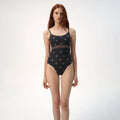 Women Black Printed Ballet Onesies(R9_26.4/The Present - Camisole)