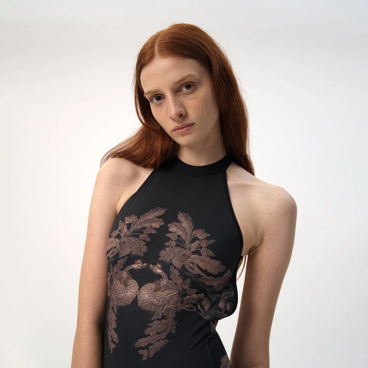 Women Black Halter Ballet Onesies(R7_26.8/The Promise - Halter)