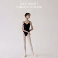 Tulip Bright V-shaped Leotard Black/Black