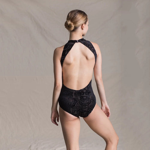 Girls Black Velvet Ballet Onesies(T1517/Black)