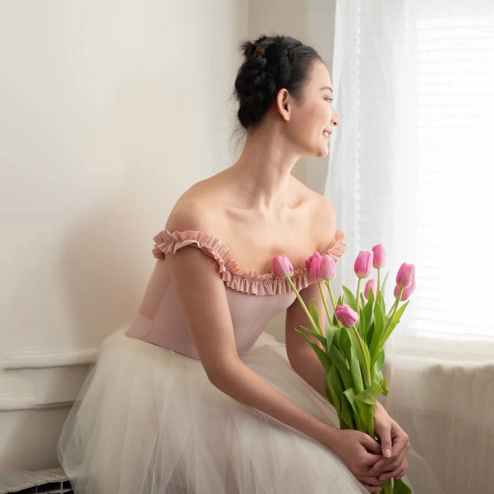 Girls Pink Ballet Onesies(1828/Dusty Pink)
