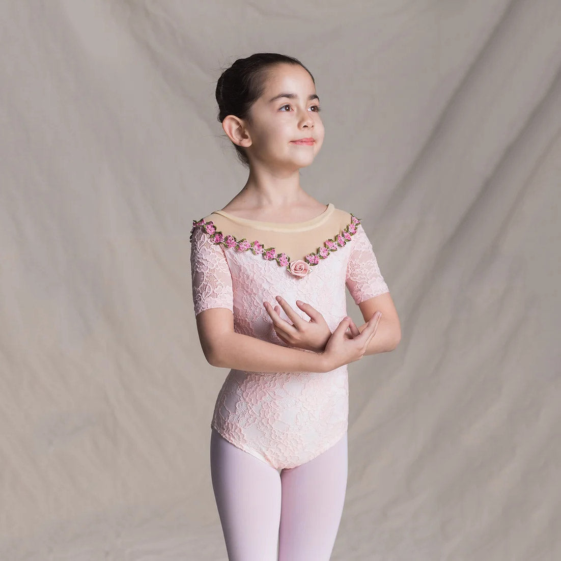 Girls Pink Lace Ballet Onesies(1507/Pink)