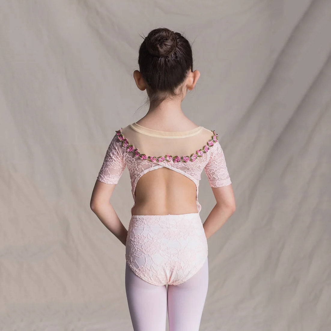 Girls Pink Lace Ballet Onesies(1507/Pink)