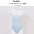 Girls Light Blue"abby-l07/white&powder blue"Ballet Onesies